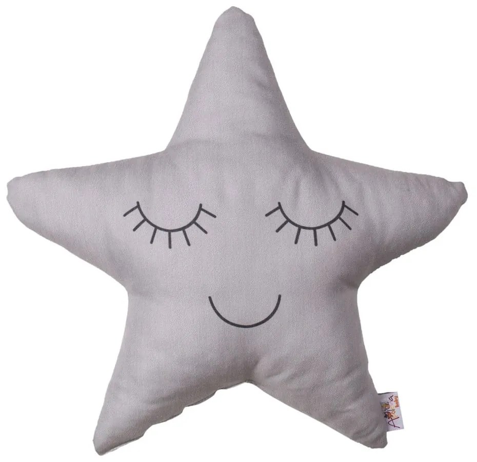 Pernă din amestec de bumbac pentru copii Mike & Co. NEW YORK Pillow Toy Star, 35 x 35 cm, gri