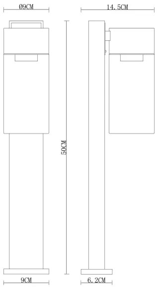 Lampă de exterior ETSI 1xE27/40W/230V 50 cm IP44 Globo 31976