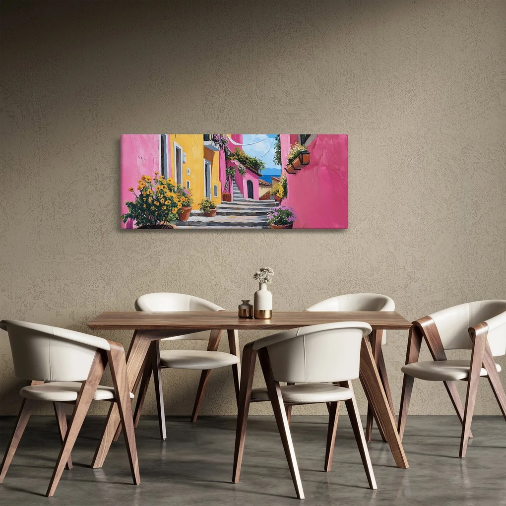 Tablou - Alee roz (120x50 cm)
