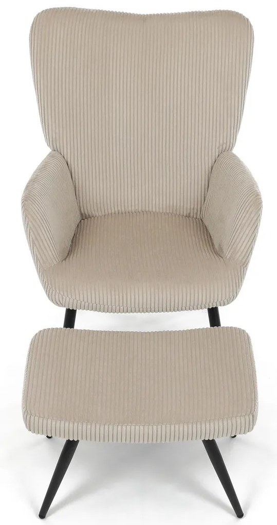 Scaun pentru relaxare cu suport pentru picioare L7285 CRM6, crem