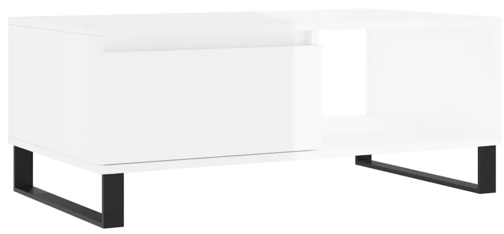 830574 vidaXL Măsuță de cafea, alb extralucios, 90x50x36,5 cm, lemn compozit