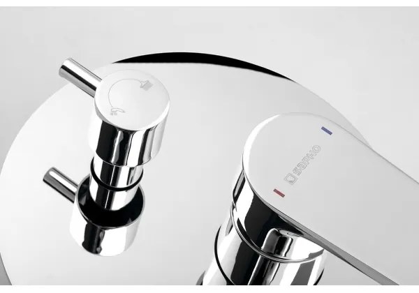 Baterie de duș incastrată Sapho KAI, crom lucios