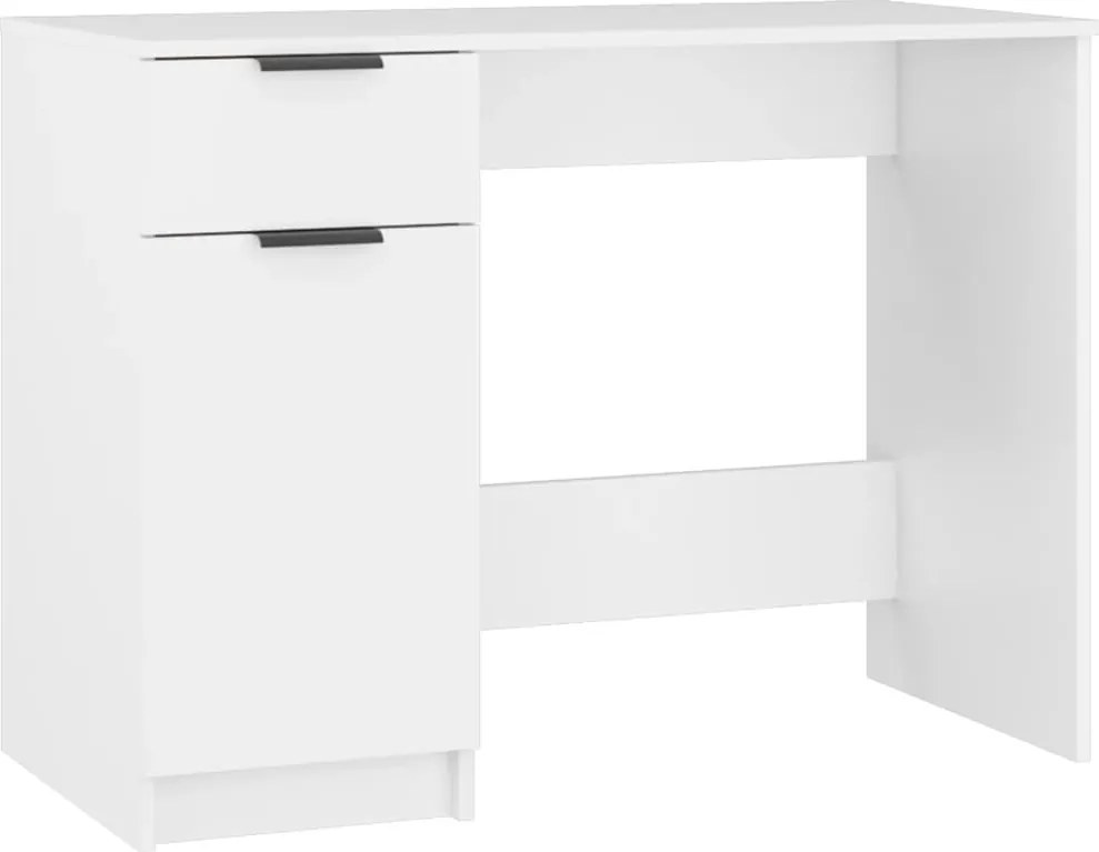 vidaXL Birou, alb, 100x50x75 cm, lemn prelucrat