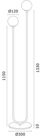 Lampadar, lampa de podea design modern FERRONE negru