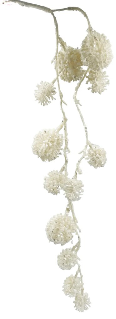 Ghirlanda curgatoare Craciun BELLE, Alb, 45cm