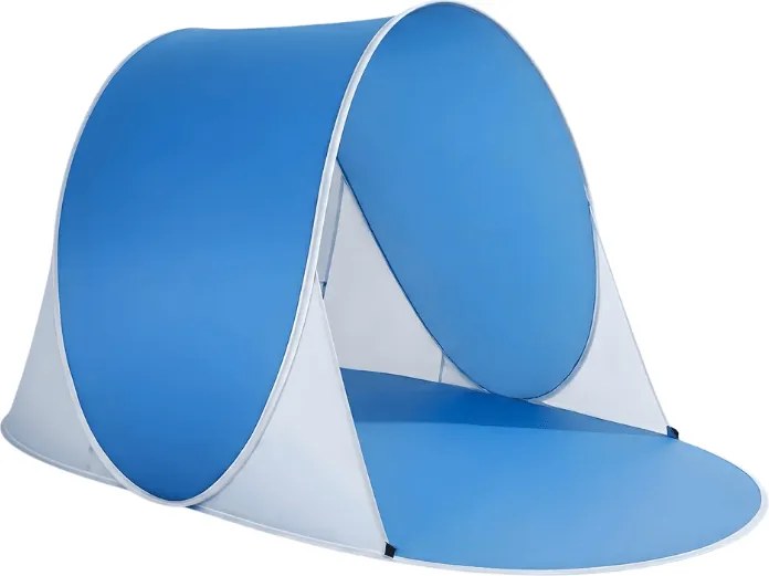 Cort de plaja cu auto-deschidere SUNSHADE 190x120 cm, albastru/alb