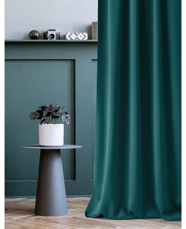 Draperie verde cu suspensie circulară 140 x 280 cm