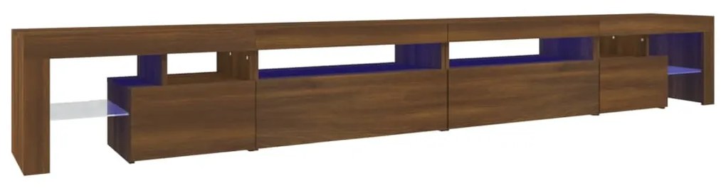 3152809 vidaXL Comodă TV cu lumini LED, stejar maro, 290x36,5x40 cm