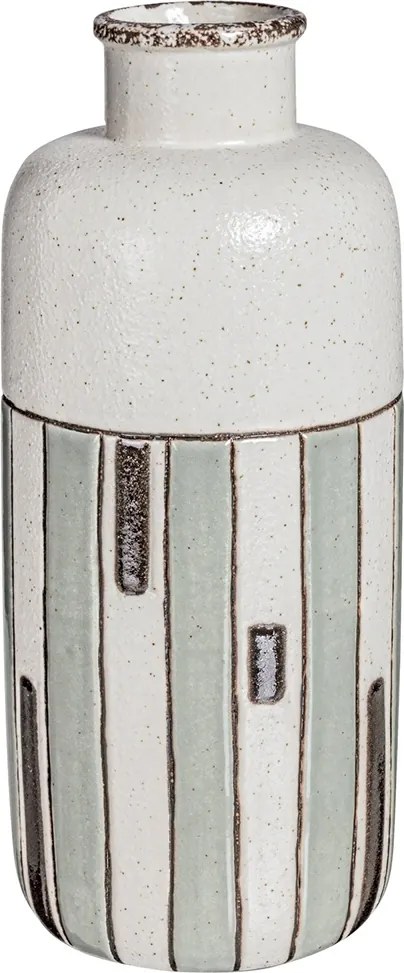 Vaza ceramica alb gri Etnic Ø 14 cm x 31 h