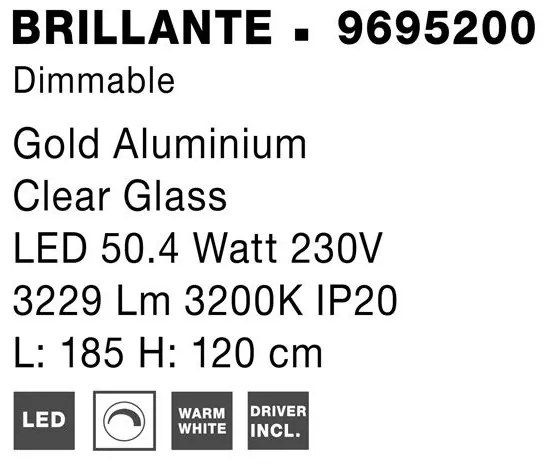 Lustra LED suspendata moderna design elegant BRILLANTE