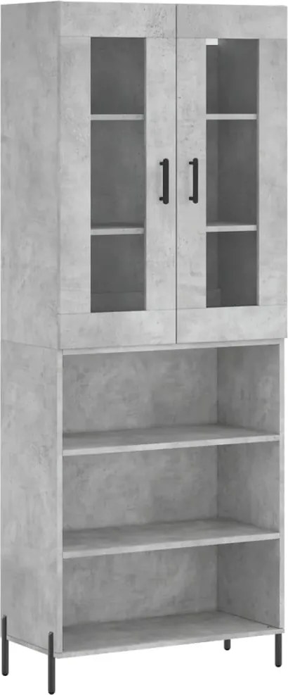 vidaXL Dulap înalt, gri beton, 69,5x34x180, lemn compozit