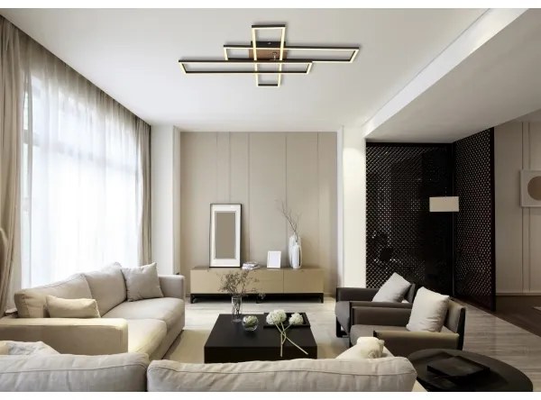 Plafonieră LED Globo 67208-40 DAKARI LED/40W/230V 3000K 60x80 cm negru