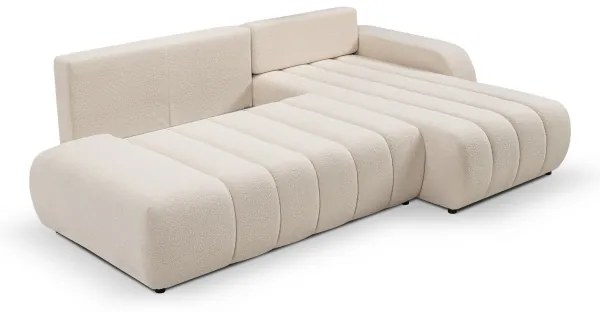 Colțar extensibil DESIO, cu spațiu de depozitare, pe partea dreaptă, bej