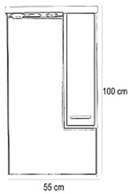 Mobilier complet de baie Nerva 55, stejar Sonoma