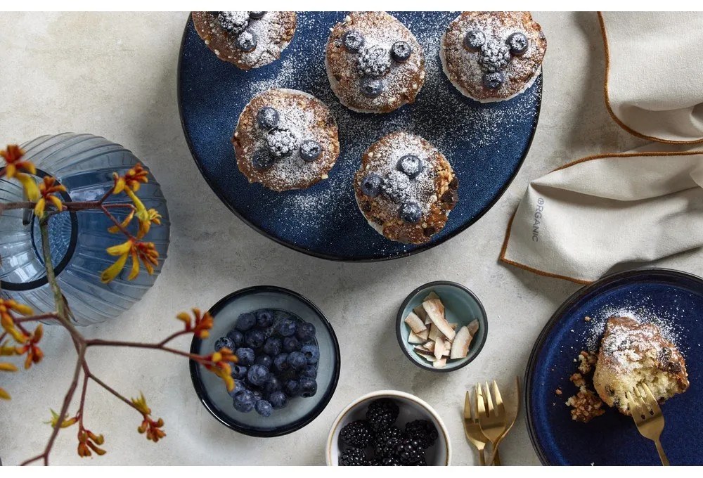 Farfurie neagră/albastră pentru desert din gresie ø 21 cm Gastro Dark Blue/Black – Bitz