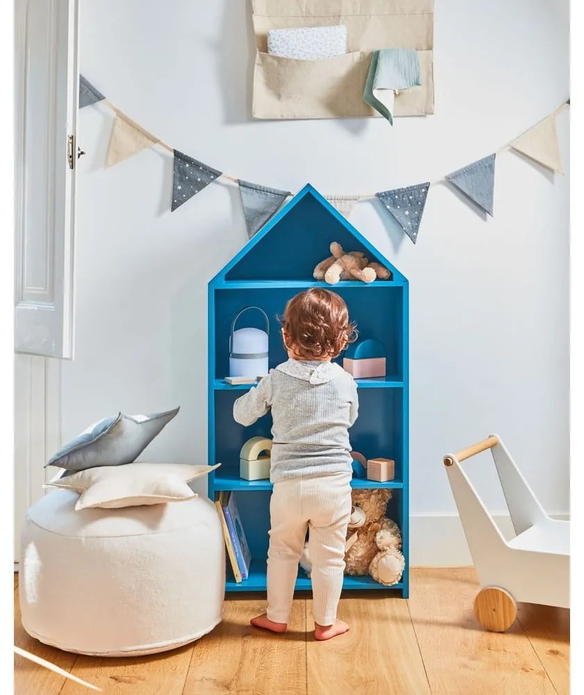 Bibliotecă pentru copii Kave Home Celeste, 50 x 105 cm, albastru
