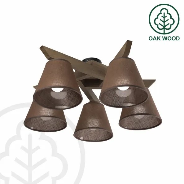 Lustră LED aplicată Brilagi ANTHONY 5xE14/40W/230V stejar nuc/maro