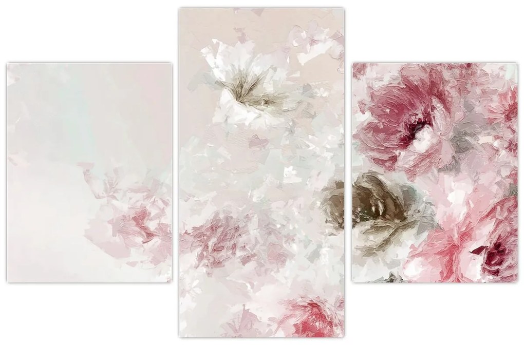 Tablou - Pictura flori roz (90x60 cm)