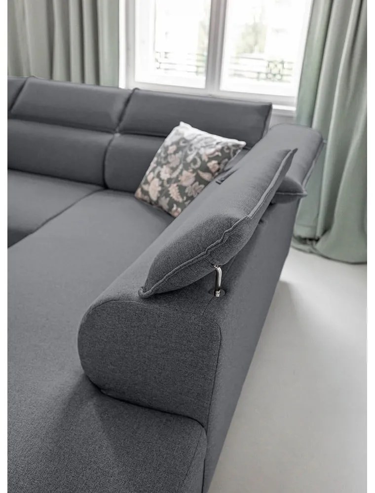 Colțar gri închis extensibil (cu colț pe partea dreaptă) Sweet Harmony – Miuform