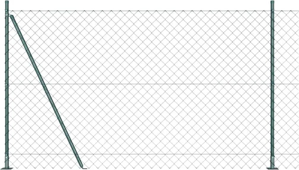 vidaXL Stâlp de gard. Verde 10 x 1,5 m (plasă de 60 x 60 mm)