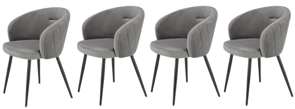 Set 4 scaune K430 velvet gri