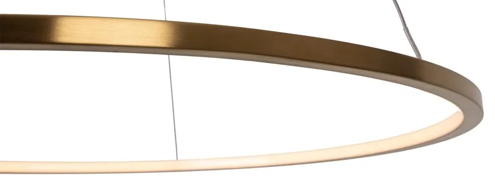 Lustra suspendata LED dimabila design modern QUEEN auriu periat, 70cm