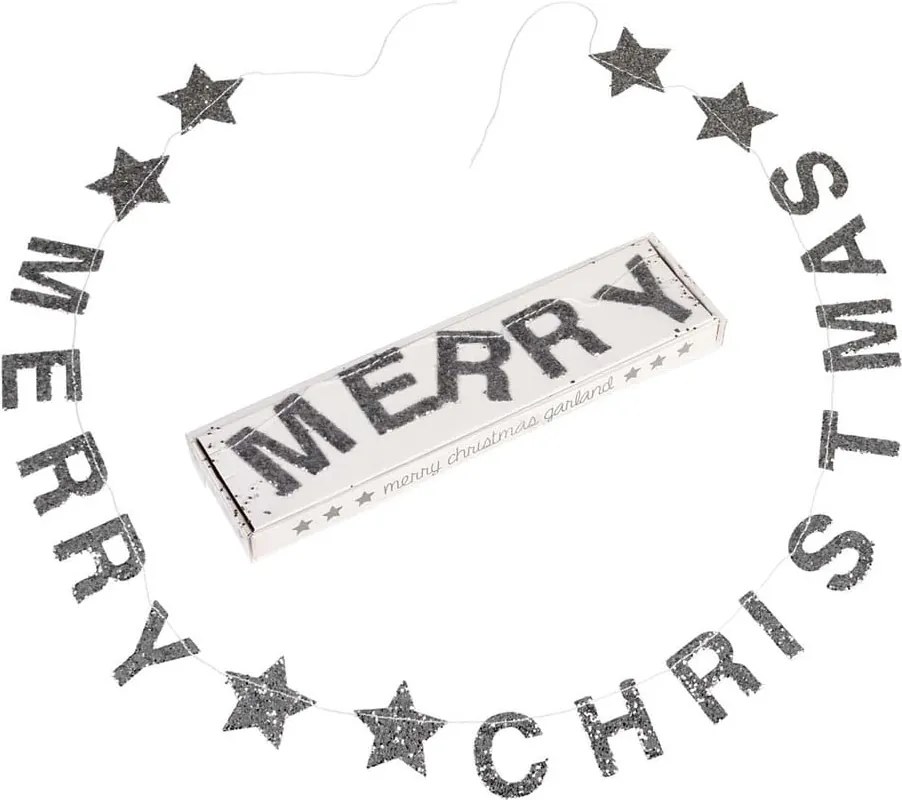 Ghirlandă de Crăciun cu mesaj Rex London Silver Stars