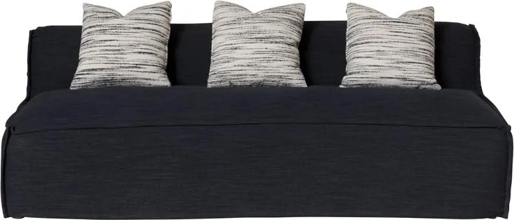 Canapea 3 locuri din stofă bleumarin, cu husă detașabilă și perne decorative, 69 x 202,5 x 96 cm, „City”