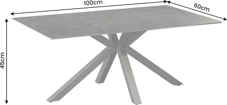 Masuta de cafea cu blat ceramic GALAXIE gri 100x60cm