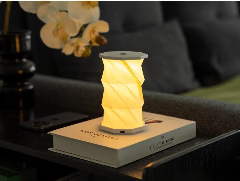 Decorațiune luminoasă albă portabilă cu USB ø 8 cm Twist – Gingko