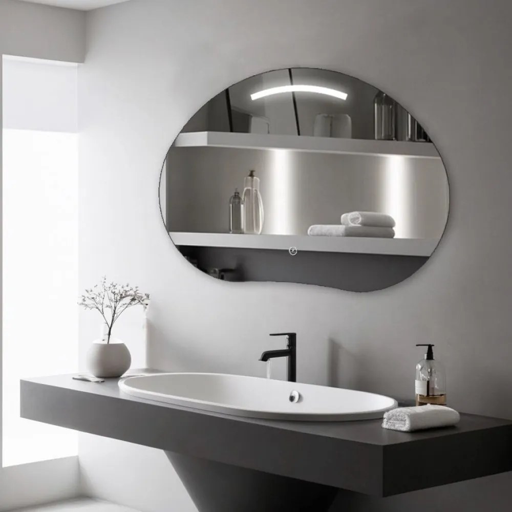 Oglinda LED 80x60 cm, Iluminare 3 Nuanțe, Touch Control & Design Premium