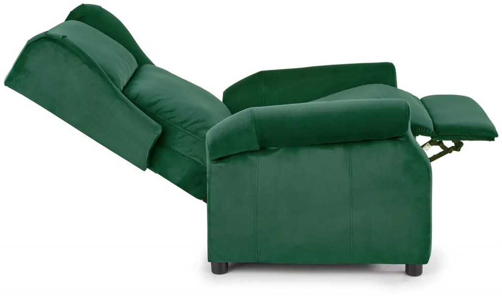 Fotoliu recliner Agustin 2 velvet verde H107 cm