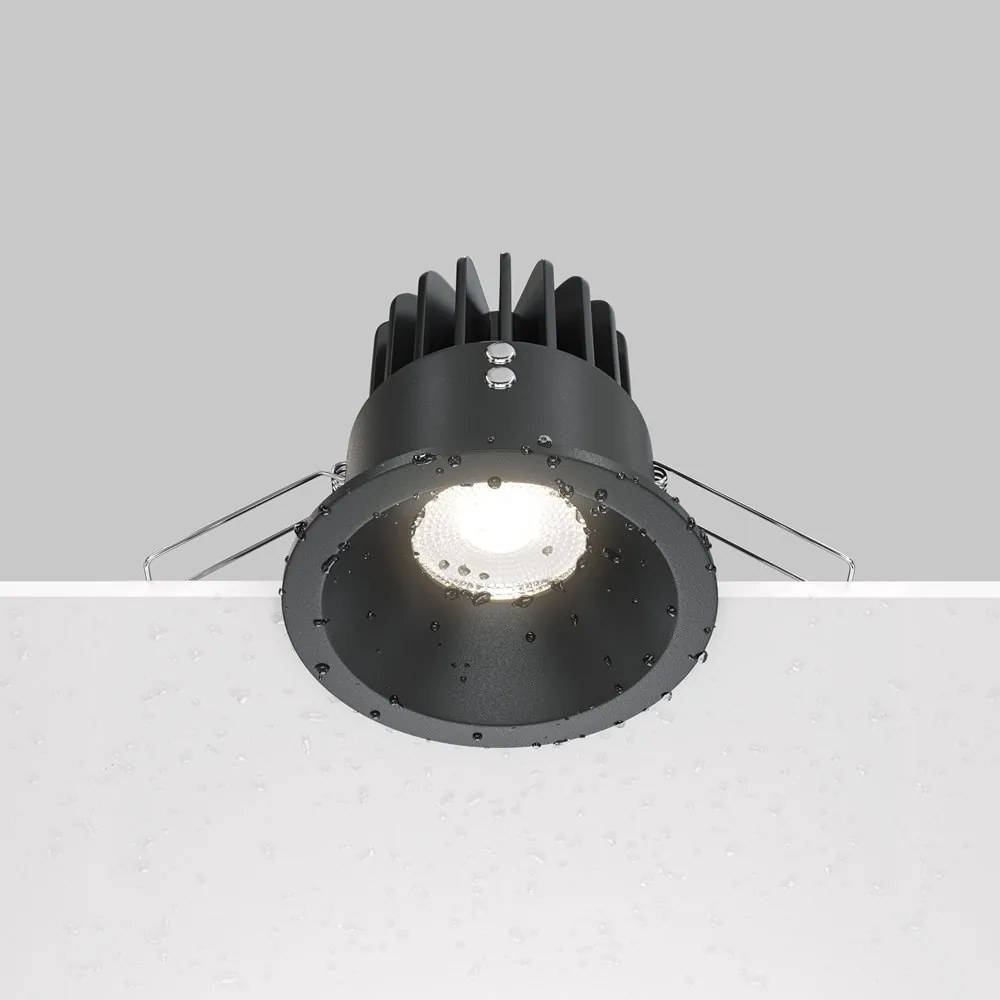 Spot LED incastrabil design modern IP65 Zoom negru 8,5cm 4000K