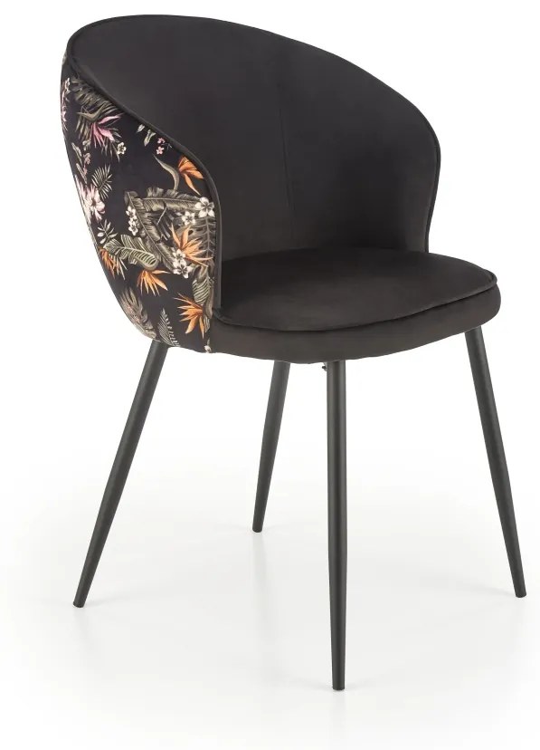 Scaun K506 negru/floral