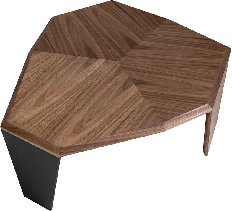 Masuta de cafea asimetrica design modern Walnut and Black