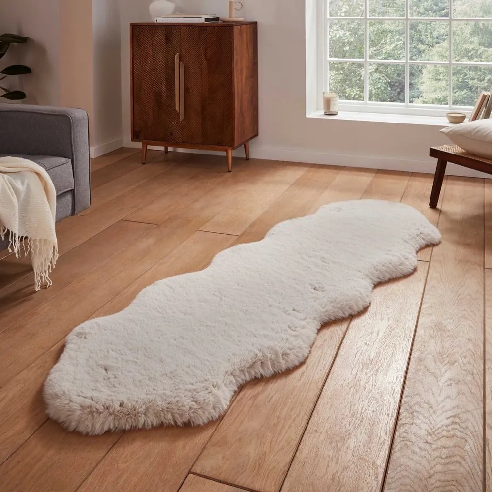Covor tip traversă crem sintetic 60x180 cm Super Teddy – Think Rugs
