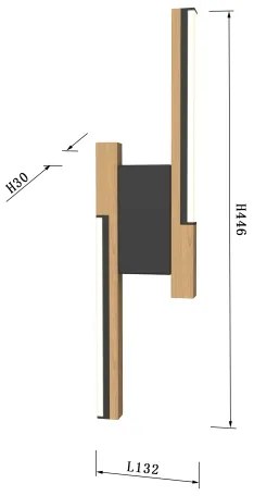 Wofi 4031-206 - Aplica LED de perete dimmabilă PALERMO 11W/230V, lemn de cauciuc