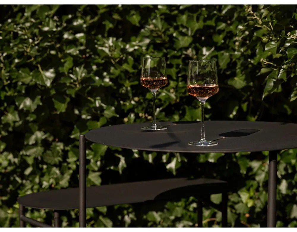 Masă de dining neagră rotundă din metal ø 70 cm Disc – Zone