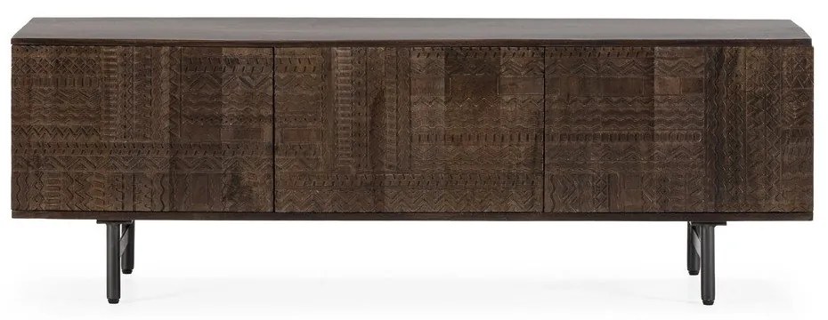 Comodă TV maro închis din lemn de mango 145x48x40 cm Kalai – MOME