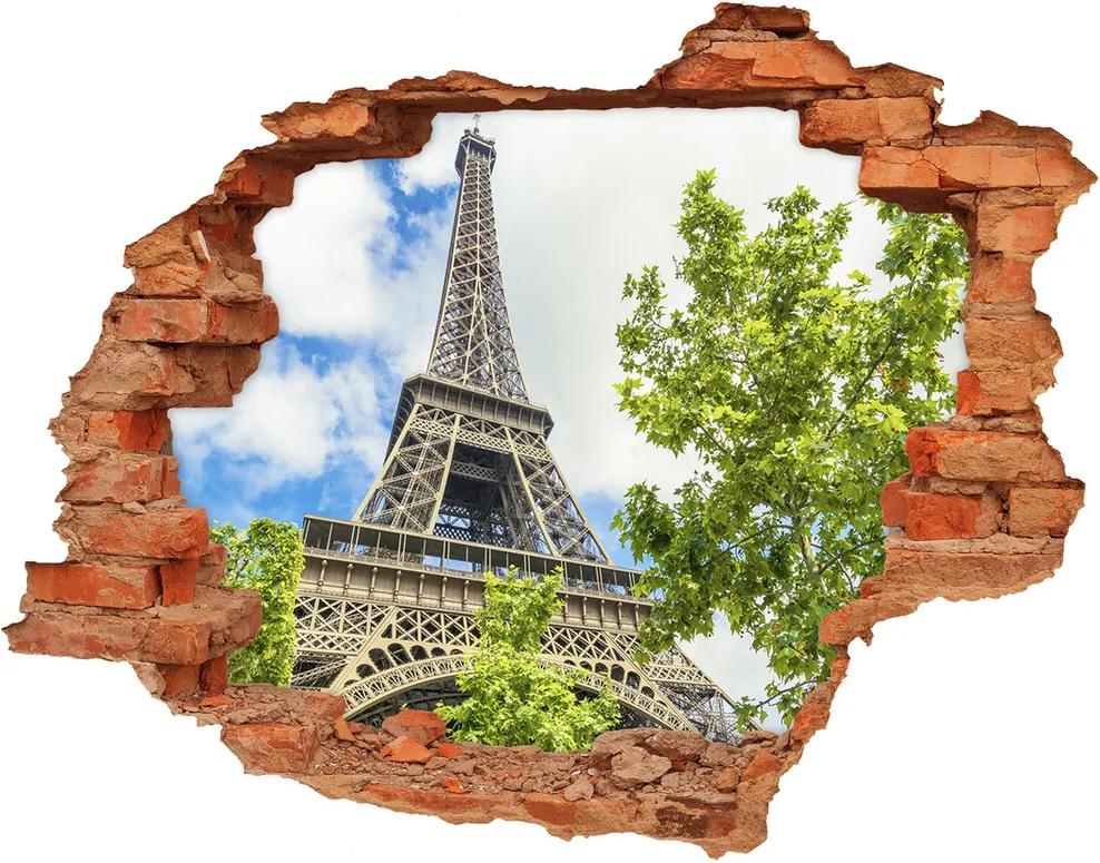 Autocolant de perete gaură 3D Turnul Eiffel din Paris