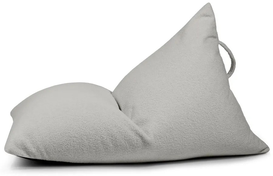 Fotoliu puf pentru copii gri deschis cu tapițerie din țesătură bouclé Razzy – SLOWDOWN