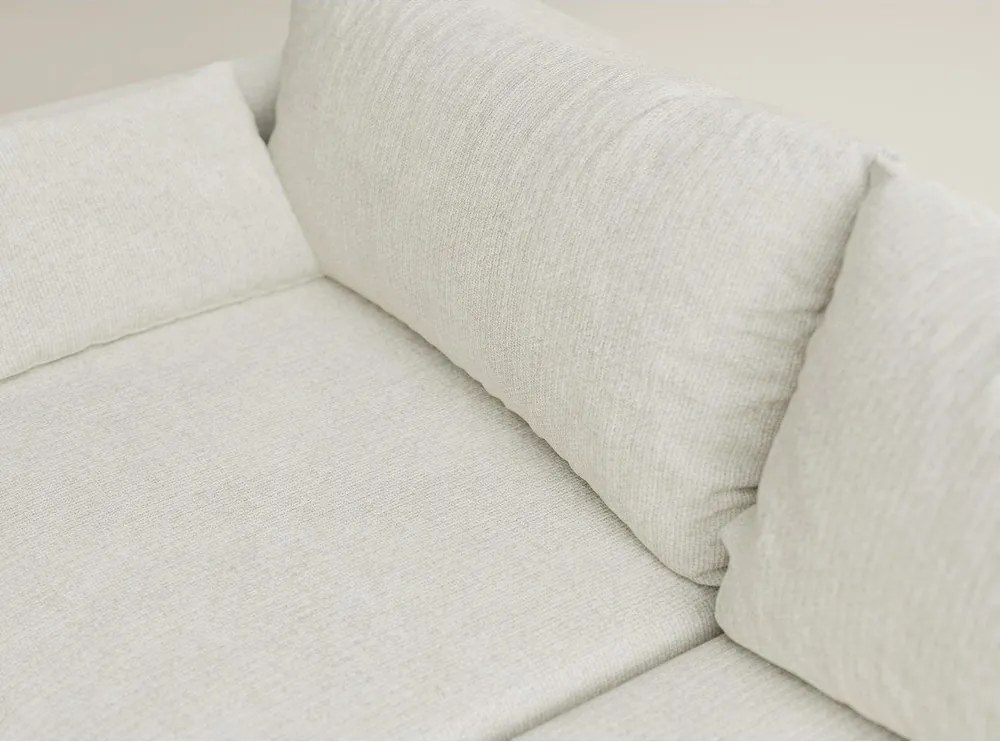 Colțar crem extensibil/cu spațiu de depozitare cu tapițerie din chenille (cu colț pe partea dreaptă/cu șezlong) Leon – Maison de Rêve