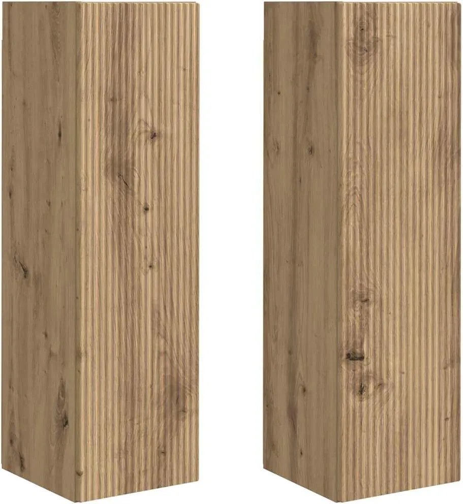 vidaXL Dulap TV de perete 2 pcs Stejar artizanal 30 x 31 x 100 cm