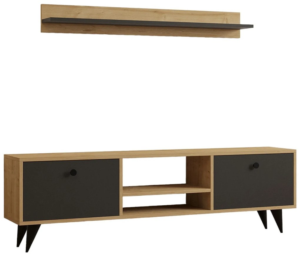 Mobilier living Nateda (stejar zafir + antracit) . 1095565