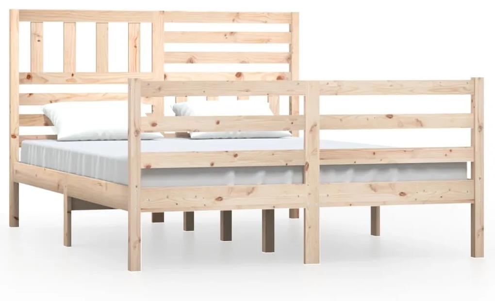 3101068 vidaXL Cadru de pat, 140x190 cm, lemn masiv