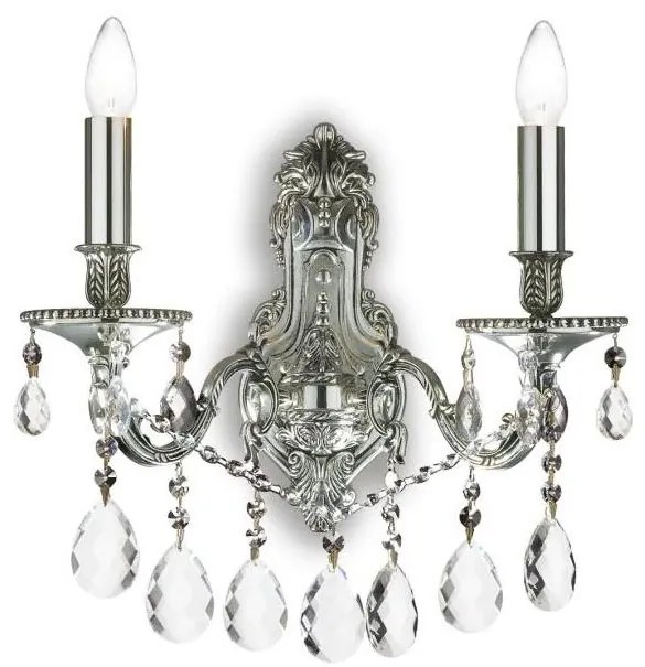 Aplică de cristal Ideal Lux GIOCONDA 2xE14/40W/230V crom lucios