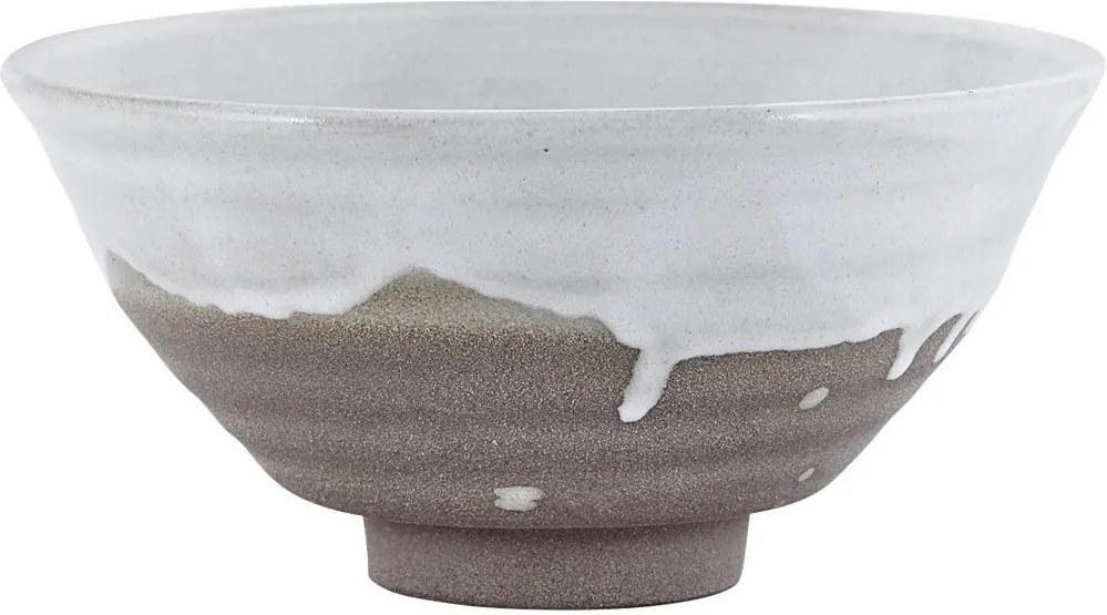 Bol Ceramic cu Suprafata Lucioasa RUNNING GLAZE - Ceramica Gri Diametru(18 cm) Inlatime(9 cm)