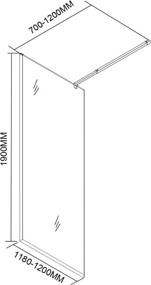 Perete de duș River walk-in 120x190 cm