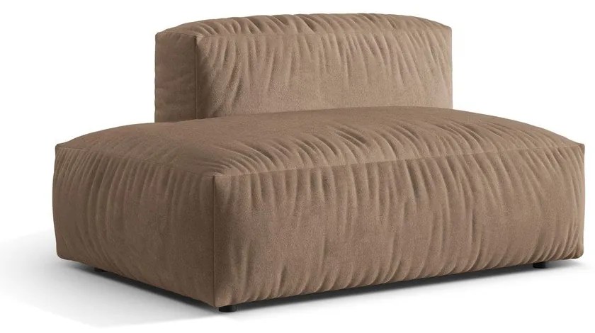 Modul pentru canapea modulară maro deschis cu tapițerie din catifea (cu colț pe partea stângă) Martina – Micadoni