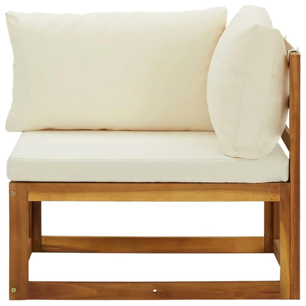 Canapele de colt modulare cu perne, 2 buc., alb crem 1, Crem, Canapea de colt (2 buc.)